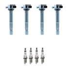 Denso 4 Ignition Coil 4 NGK Iridium Spark Plugs Kit For Acura TSX 2.4 L4 K24A2