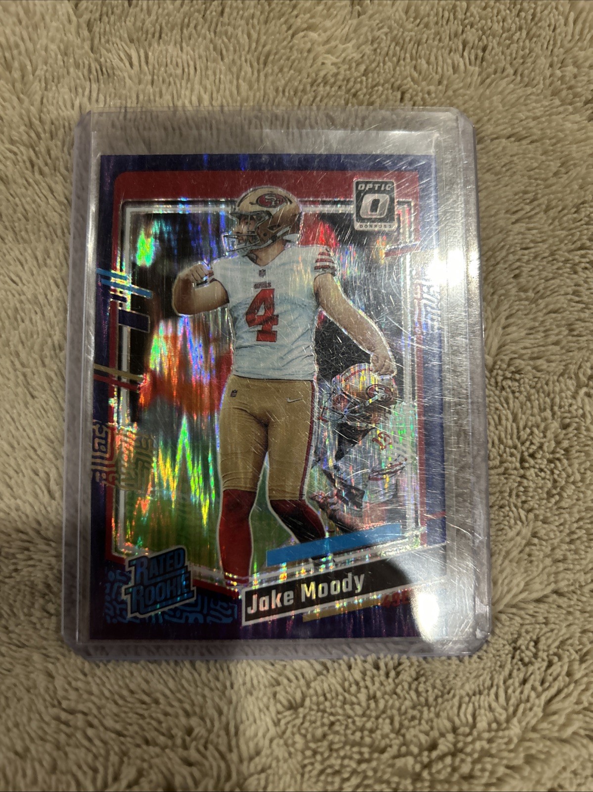 2023 Panini Donruss Optic - Rated Rookie Jake Moody #289 Purple Shock Prizm (RC)