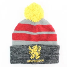 Harry Potter Gryffindor Knit Beanie Hat with Pom Pom - Adult One Size