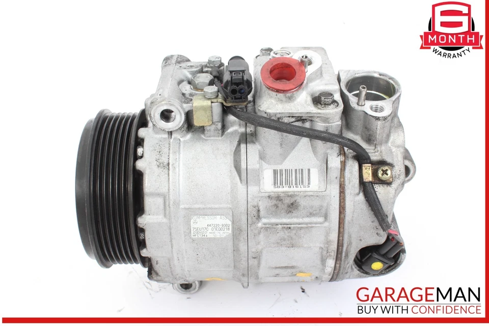 Compressor de ar condicionado 03-06 Mercedes W209 CLK500 CLK55 AMG AC fabricante de equipamento original - Imagem 3 de 4