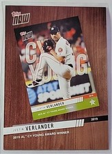 Justin Verlander 2020 Topps Best of Topps Now Insert Card #BTN-4 Houston Astros