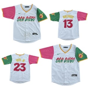 2pk SD Padres Machado, Tatis Jr. City Connect Stitched Kid Jersey’s Youth Medium