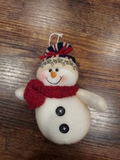 6" Christmas Felt Primitive Snowman Ornaments
