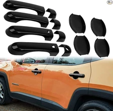 Handle Cover with Smart Keyhole and Cup Bowl Cover Trim - 12 Pcs Black