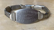 RARE! WWI AVIATION SECTION U.S. SIGNAL CORP CPL. C. FEENSTRA DOG TAG BRACELET