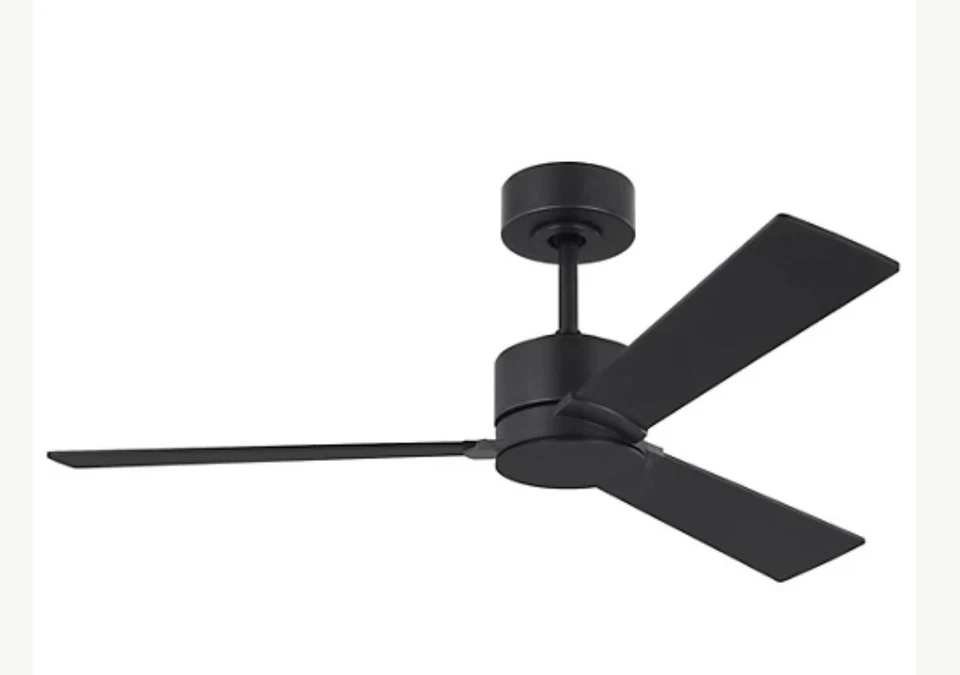 Visual Comfort Rozzen 44in Hugger Ceiling Fan in Midnight Black  3RZR44MBK - Image 2 of 4