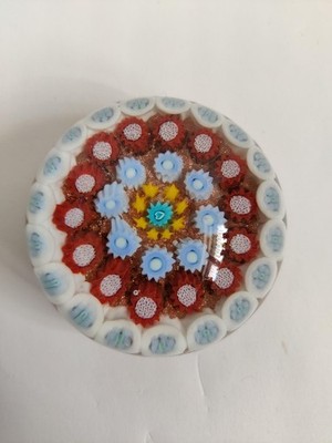 Briefbeschwerer Glas von James Hart, concentric Millefiori