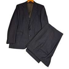 Cricketeer Mens Vintage Pinstripe Suit Gray Calendar Cloth USA Tailored 2 Piece