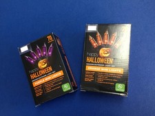 Halloween mini lights, available in various shapes and colors, 20 ct or 70 ct