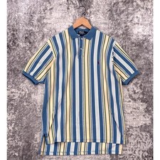 Vintage Polo Ralph Lauren Shirt Large Mens Made in USA Pastel Mesh Stripe