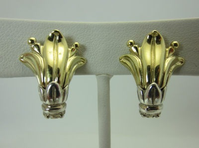 Lagos Caviar Arcadian Lily Sterling Silver 18K Gold Earrings | eBay