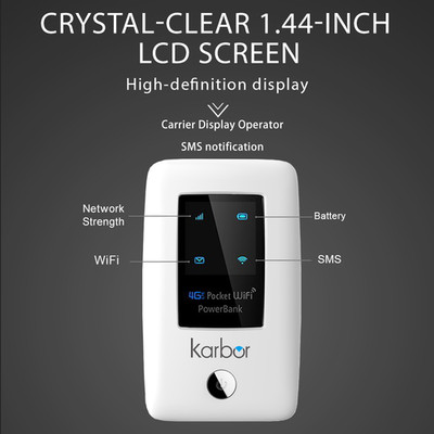 Karbor Wireless 4G LTE Wifi Router Power Bank With ESIM Sim Card Slot RJ45 Port