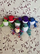 1 Crochet Mini Frog Handmade Frog Jointed Mini Frog Froggy Happy Frog Crocheted