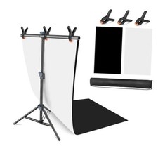 Product Photography Photo Backdrops Stand Kit, Photo 2.2 x 2.5 Ft White  Black