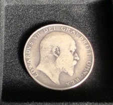 1906 Great Britain Edward VII UK Antique Vintage Old Silver Shilling Coin 