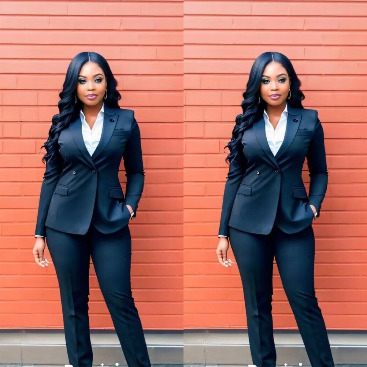 black dress suit for women Women's Suits Plus Size Business Modern 2Pieces Ladies Prom Party Jacket womens black suit