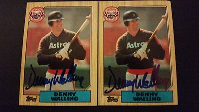 Denny Walling Astros 1987 Topps #222 Athletics Signed Authentic Autograph JA15