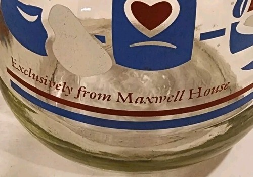 Maxwell House Coffee Anchor Hocking Glass Canister Red Coffee Mug - Picture 3 of 8