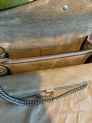 Gucci Dionysus Medium Shoulder Bag Beige/Ebony GG Supreme - Picture 8 of 9