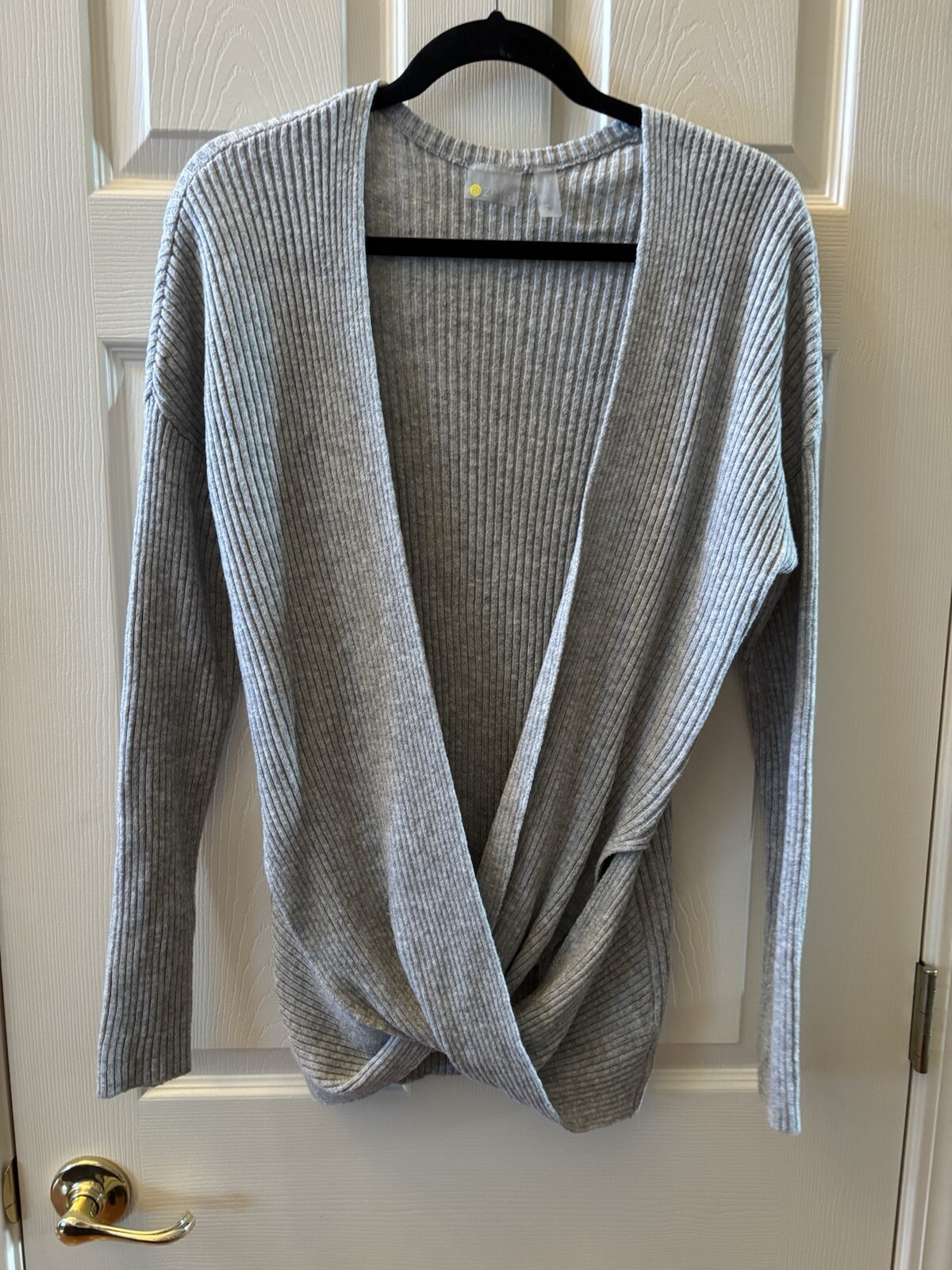 Zella StretchyWomen's Wrap Cozy Soft Ribbed Sweater Twist Yoga