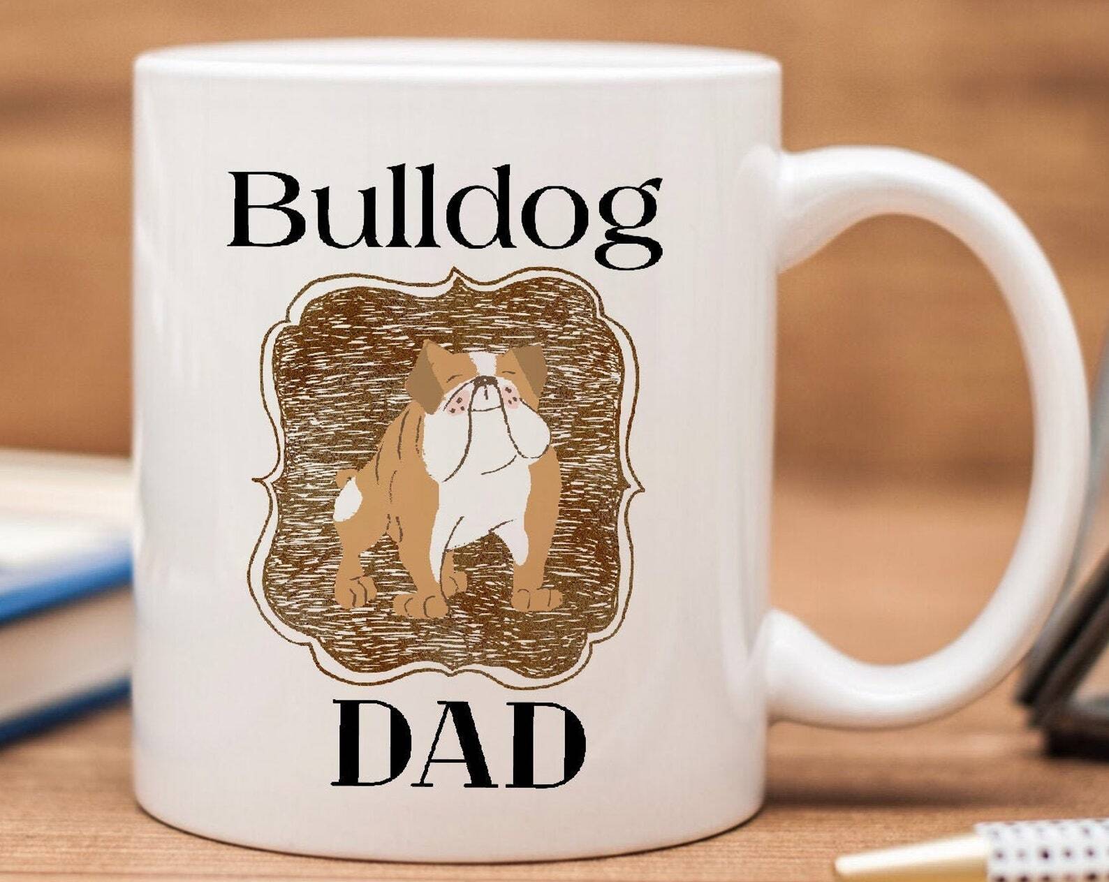 Medium Dog Dad Personalized Pet Coffee Mug Dogs Illustration Customized Puppy