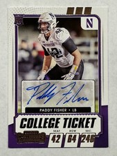 2021 Panini Contenders Draft Picks College Ticket Auto Paddy Fisher #178 Auto RC