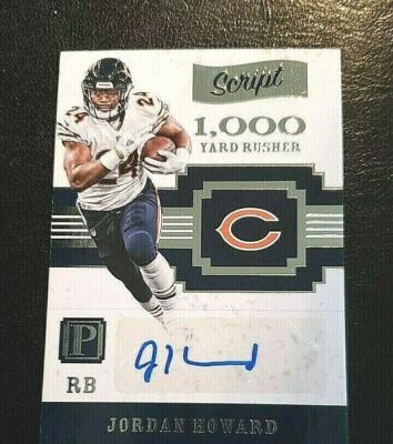 2017 PANTHEON JORDAN HOWARD 1000 Yards SCRIPTS AUTOGRAPH AUTO #'D /99 BEARS