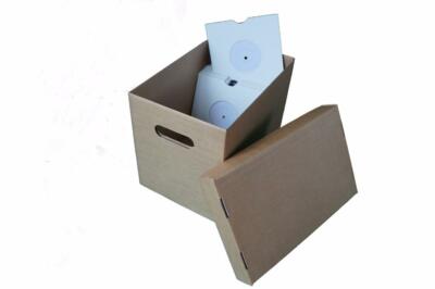 Vinyl Record Storage Box for 7'' Singles includes lid 4 pack