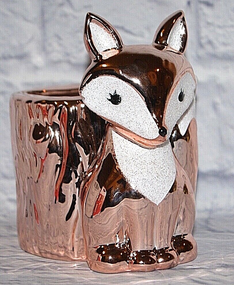 BATH & BODY WORKS GLITTERY FOX FOAMING HAND SOAP TREE STUMP HOLDER