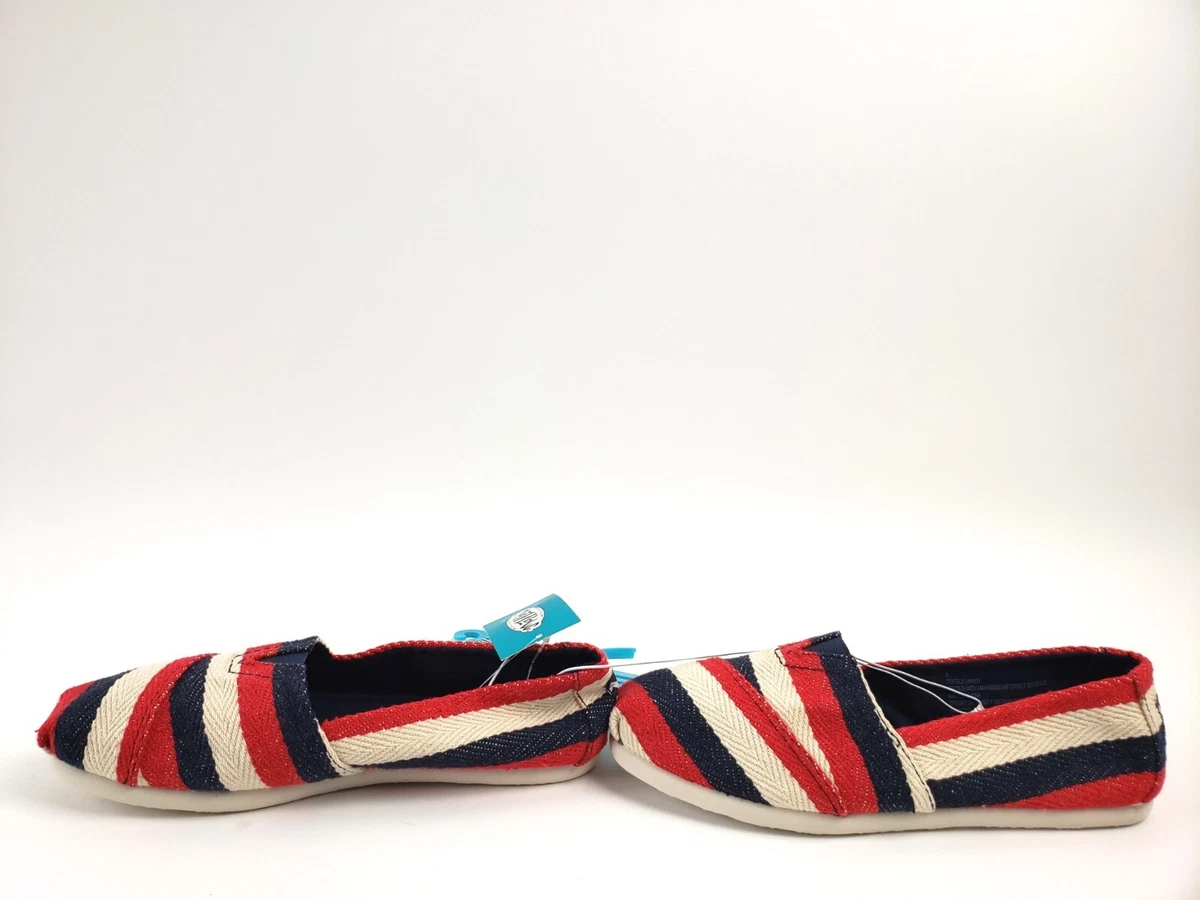 Mad Love Womens Lydia Style Red White Blue Slip On Comfort Canvas