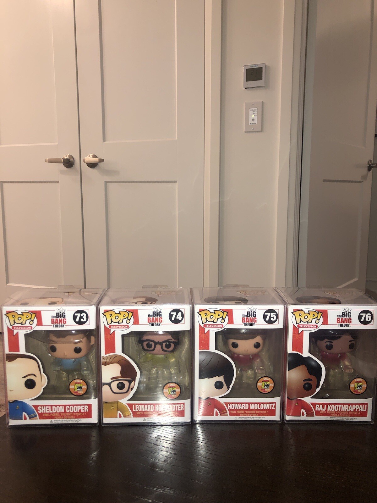 Funko Pop! Big Bang Theory: Star Trek SDCC 1008 LE SET LOT x4 + Protectors