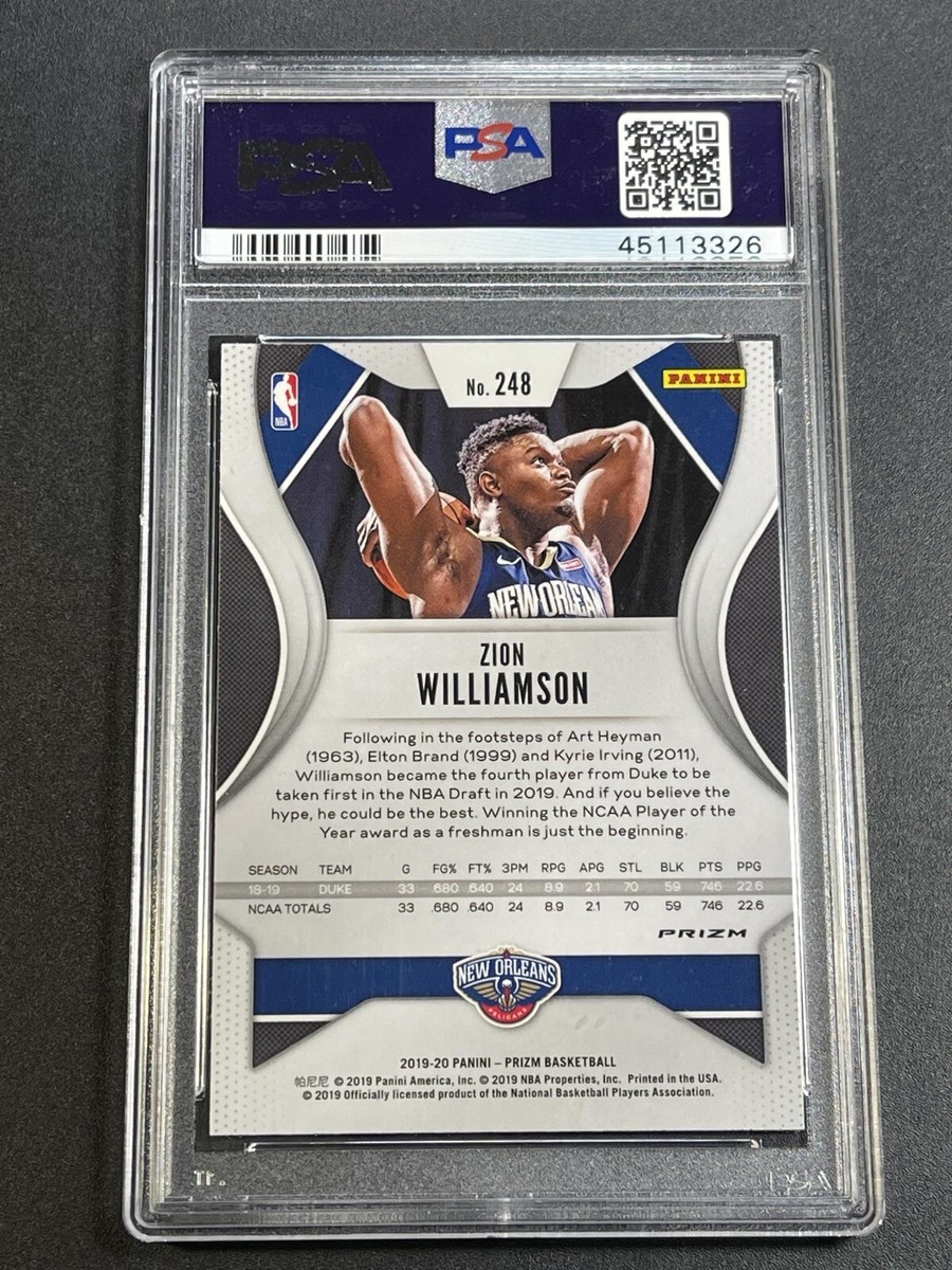 PANINI opulence ZION WILLIAMSON RCナイキパッチ ZION WILLIAMSON 2019 PANINI PRIZM #248 GREEN PARALLEL ROOKIE