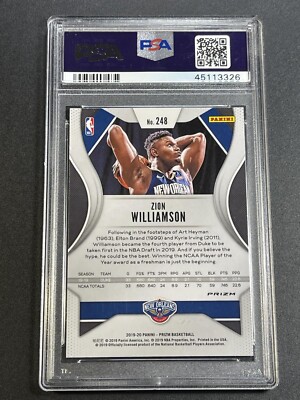 ZION WILLIAMSON 2019 PANINI PRIZM #248 GREEN PARALLEL ROOKIE