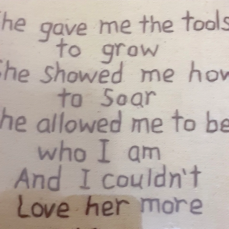 Vintage framed embroidery sampler Mom 9"X6" - Image 3 of 3