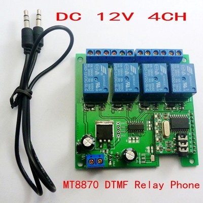DC 12V 4CH MT8870 DTMF Relay Phone Voice Decoder Remote Controller Switch Module
