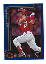 2025 Topps Series 2 #608 Stuart Fairchild Cincinnati Reds Blue Foil #082/150
