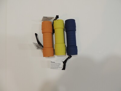 3 small LED flashlights blue yellow orange takes 3 AAA batteries NEW Condition