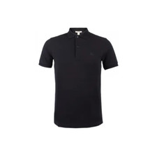 Burberry Solid color LOGO War Horse Embroidery Casual POLO shirt Men's Black