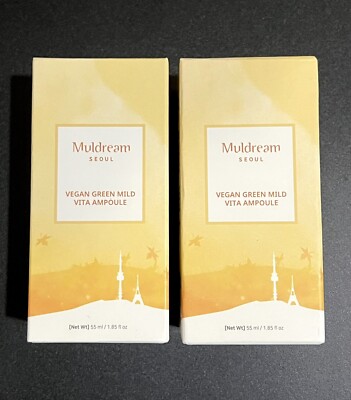 2 Muldream Vegan Green Mild Vita Ampoule Reduces Fine Lines & Wrinkles KBeauty