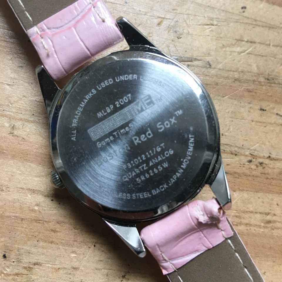 2007 Game Time Boston Red Sox Womens Wristwatch With Pink Leather Band - Image 4 of 4