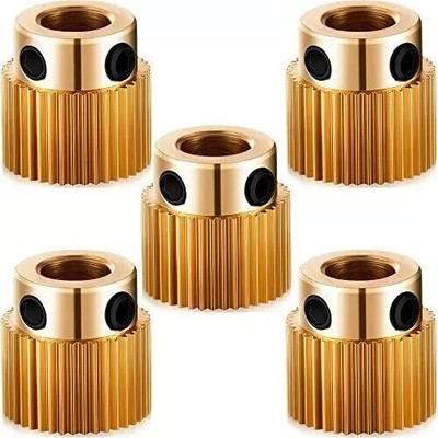5 Pcs 40 Teeth Brass Extruder Drive Gear Wheel Compatible With Creality 3d Print