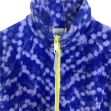 Columbia Fleece Full Zip Jacket Youth 14 16 Fits Womens Small Purple Patterned