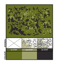 M84 CAMOUFLAGE Camo Pattern Airbrush Stencil Vehicle Bike Danish Military Army 