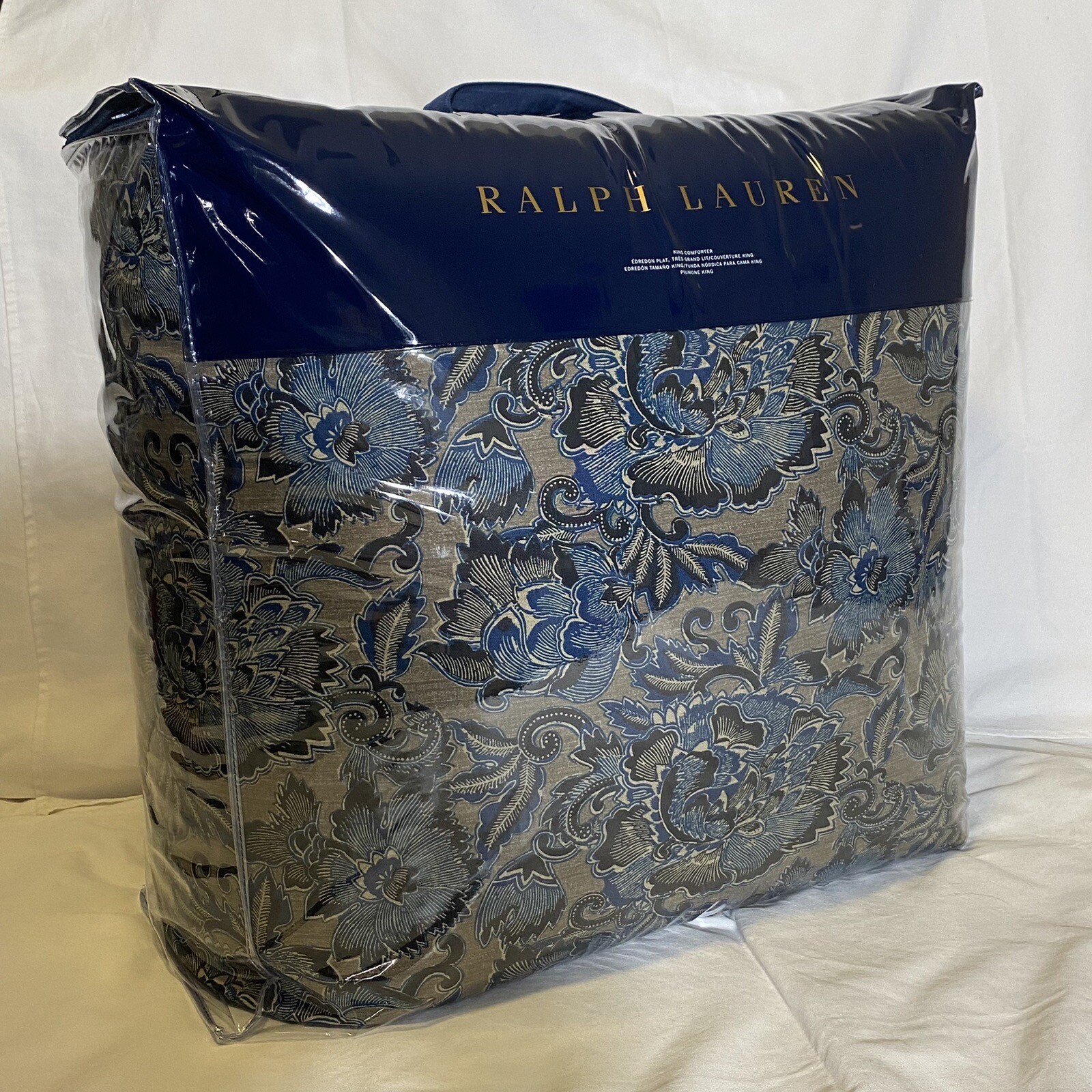 NWT Ralph Lauren Journeys End Rainey King Comforter Floral Navy Blue