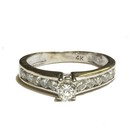 14k white gold 1.08ct round diamond engagement ring 3.4g ladies size 8 natural — photo 1