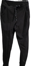 Womens Andrew Marc Black Ribbed Jogger Pants - Sz Medium