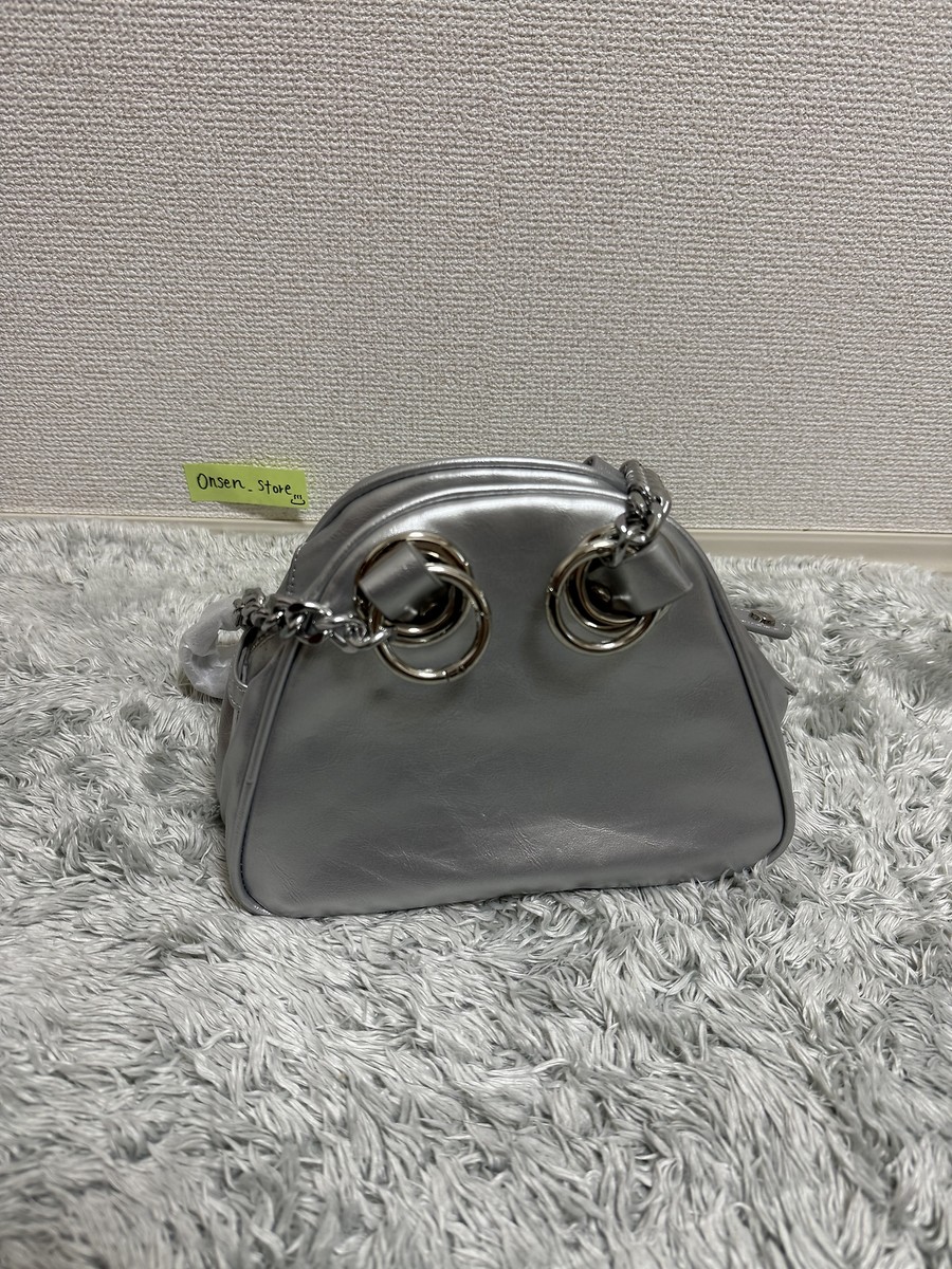 Vivienne Westwood leather big orb chain shoulder bag silver Vivienne Westwood leather big orb chain shoulder bag silver