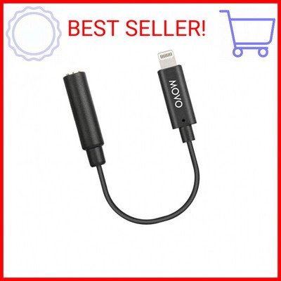 Movo IMA 1 Female 3.5mm TRRS Microphone Adapter Cable to Lightning Connector Don