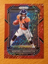 2022 Prizm Red Shimmer #356 Montrell Washington Broncos Rookie #'d 27/35