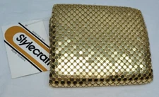 Stylecraft Art Deco Gold Mesh Vintage Clutch Wallet Purse Show Stopper 5"X4"